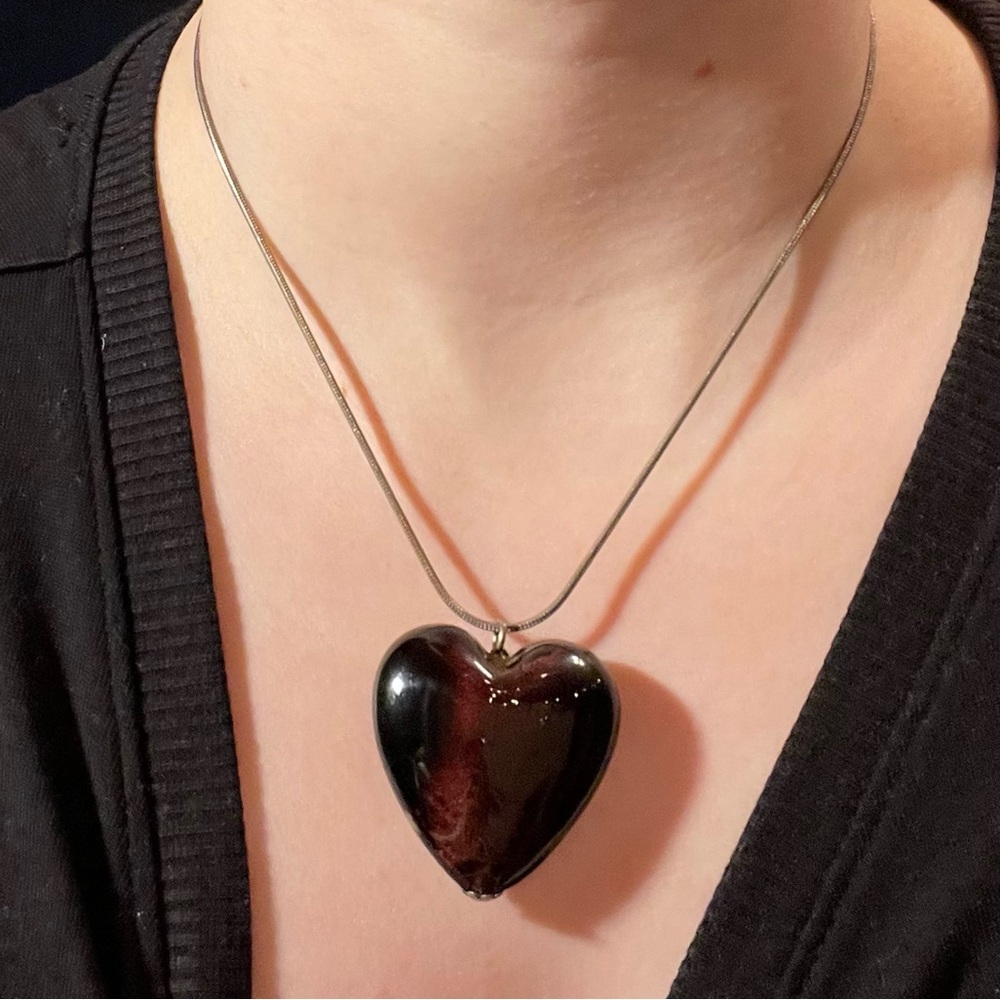 Large Heart Purple/Red Pendant